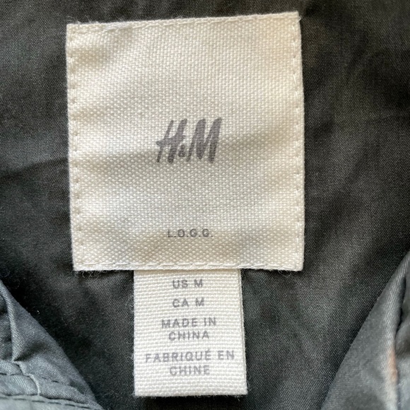 Mens H&M Hunter Green Hooded Bomber Zip Up - Picture 4 of 4